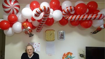 Mossley care home Resident receives surprise balloons